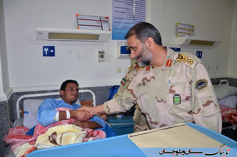 گزارش تصویری: عيادت فرمانده مرزباني ناجا از مجروحان حادثه جگيگور