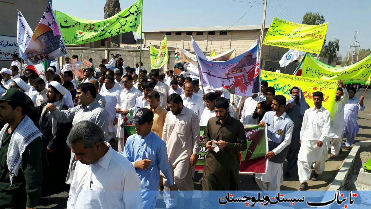 شیعه و سنی یکصدا برای قدس/ گزارش تصویری از شهرهای مختلف سیستان و بلوچستان